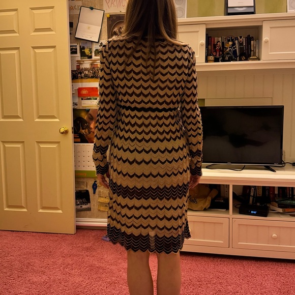 Vintage Missoni tan & black signature chevron knit dress - Picture 6 of 8